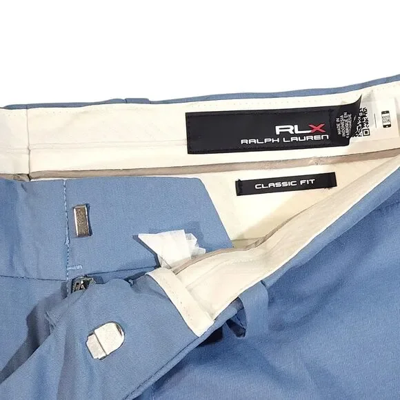 NWT RLX Ralph Lauren Mens Classic Fit Golf Shorts Blue Size 30 Chino Quick Dry - Picture 3 of 13